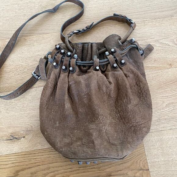 Alexander Wang Studded Diego Bucket Bag in Brown - Picture 1 of 8